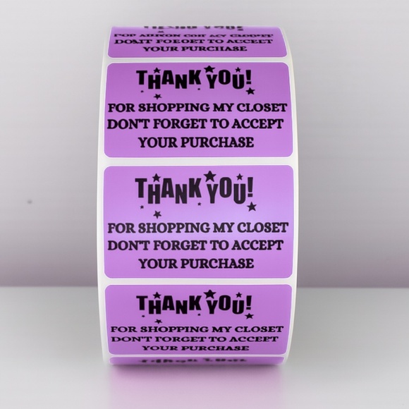 Thank You Sticker for Poshmark Closet Reminder to Accept Order Packaging label - Picture 6 of 11